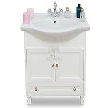 Shop Chic Arredo bagno in legno bianco per piccoli ambienti con lavabo 75 cm