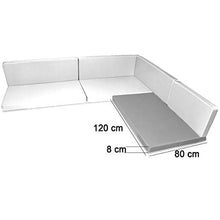 SuperKissen24. Materasso Cuscino per Bancale Divano Pallet 120x80 cm Seduta Impermeabile e Comodo per Divanetti da Esterno - Nero