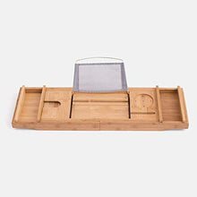 1yess Vasca da Bagno in Legno Top Shelf Semplice del Computer Portatile del Vassoio della Base con allungabile Arms sovrapposti Lavabo Stand Shampoo