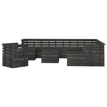 vidaXL Set Divani da Giardino su Pallet 12 pz Legno Pino Grigio Scuro