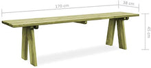 Panca da giardino, resistente all'acqua, design classico, in legno di pino impregnato verde, 170 x 38 x 45 cm