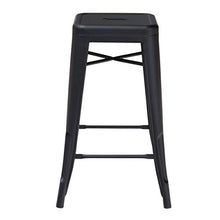 KOSMI - Sgabello da bar in metallo nero opaco, altezza sgabello alto 76 cm