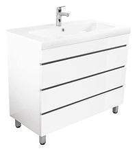 Mobile bagno a terra Talis 100 bianco lucido, 3 cassetti senza maniglie