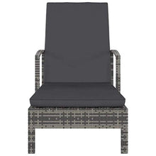 vidaXL Lettino Prendisole con Braccioli e Cuscini Regolabile Leggero Robusto Elegante Sedia a Sdraio Spiaggia Giardino in Polyrattan e Acciaio Grigio