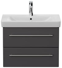emotion Lavabo con mobiletto, Legno, Antracite Lucido, 65, 2 unità