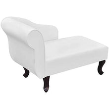 Cikonielf Divano in ecopelle con 4 gambe in legno, elegante per soggiorno, 104 x 51 x 69,5 cm, bianco - Arredi Casa