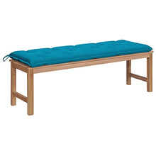vidaXL Panca da Giardino con Cuscino Azzurro 150 cm in Legno di Teak
