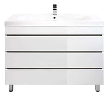 Mobile bagno a terra Talis 100 bianco lucido, 3 cassetti senza maniglie