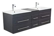 Mobile bagno Milano XL 172cm con doppio lavabo antracite satinato