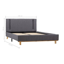 vidaXL Giroletto e LED Arredamento Telaio Struttura Letto Testiera Testata Pediera Arredo Camera Sponde Mobili Grigio Chiaro Tessuto 140x200 cm