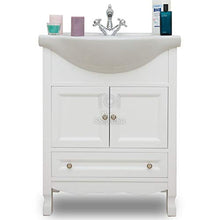 Mobile bagno 65 cm shabby chic in legno bianco provenzale vintage