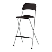 Ikea Franklin - Sgabello da bar con schienale pieghevole, colore: marrone/nero e argento