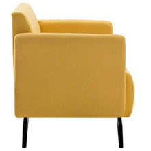 SKM Divano a 2 Posti Rivestito in Stoffa 115x60x67 Giallo - Arredi Casa