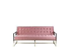 Beliani Divano 3 Posti Colore Rosa Opaco in Velluto Stile Modern Retro Marstal