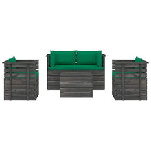 FAMIROSA Set Divani da Giardino su Pallet 5 pz con Cuscini Massello Pino-1820