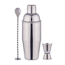 EPNT Set Barista Cocktail Shaker 3 Pezzi Set Bar in Acciaio Inossidabile con Shaker Cocktail Bar Doppio Jigger E Cucchiaio per Casa Bar Feste E Viaggi