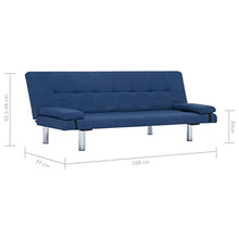 Tidyard Divano Letto con 2 Cuscini in Legno e Similpelle | Blu
