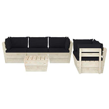 FAMIROSA Set Divani da Giardino su Pallet 6 pz con Cuscini Legno Abete-3523