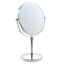 TUKA Specchio Bagno per Trucco 5X Ingranditori, 8" Doppio Specchio Cosmetico con Piedistallo, ø 20 cm Specchio da Tavolo per Trucco e Rasatura, 2 Facciate Vanity Mirror, Cromato, TKD3114-5x