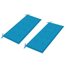 vidaXL Panca da Giardino con Cuscino Blu 240 cm in Massello di Teak
