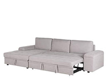 Beliani Divano Letto Angolare Destro con Contenitore in Tessuto Grigio Chiaro Kiruna