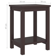 vidaXL Comodini 2 pz Marrone Scuro 35x30x47 cm Pino Massello