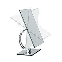 Hancoc. Specchio Quadrato Argento monocorpo in Acciaio Inox Argento + Specchio in plastica ABS Specchio cosmetico for la casa Specchio da banco