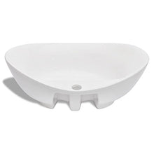 SENLUOWX - Lavabo in ceramica ovale con troppo pieno