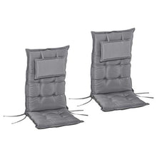 Set 2 Cuscini per Poltrona da Giardino 50x129x9 cm in Poliestere Grigio Scuro