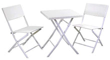 Set Tavolo e 2 Sedie Pieghevoli da Giardino in Ferro Spokane Bianco