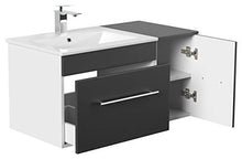 Set di mobili da bagno Fortuna nero satinato