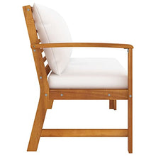 vidaXL Panca da Giardino 114,5 cm con Cuscino Crema in Legno di Acacia