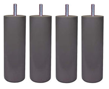 MARGOT 3700527831480 Cilindro Chameleon Set di 4 gambe per letto in legno grigio talpa Altezza 15 cm