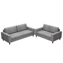 FAMIROSA Set Divani a 5 Posti 2 pz Grigio Chiaro in Tessuto