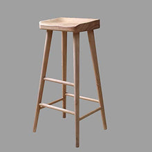 XuQinQin Nordic Solido Pine Bar Sgabello con pedana casa Sedia da Cucina sgabelli da Bar (Size : Medium)