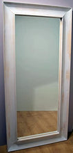 MO.WA Specchio muro o da terra figura intera legno bianco shabby chic. Misura esterna cm. 90x190. Made in Italy.