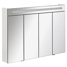 FACKELMANN Set di mobili da bagno Stanford 3 pezzi, con mobiletto sospeso e vasca in ceramica da 110 cm e armadietto a specchio a LED
