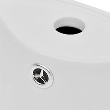 Roderick - Lavabo da bagno con supporto in ceramica e foro di troppopieno bianco, dimensioni: 400 x 415 x 860 mm (L x P x A)