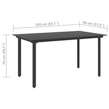 vidaXL Set da Pranzo da Giardino 7 pz in Rattan PVC Nero