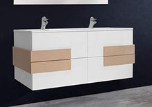 OrionShop Mobile Bagno Sospeso Andromeda da 120cm Bianco con Lavabo Specchio e Lampada LED Inclusi