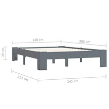 FAMIROSA Giroletto Grigio in Legno Massello di Pino 140x200 cm