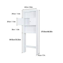 HNGPB - Armadietto per lavatrice, per bagno, WC, con 2 ante scorrevoli e ripiani, per WC, bagno, balcone (bianco)