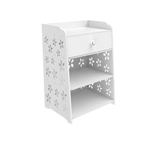 MThomes Armadio Bianco da Comodino con cassetto Dimensioni Circa: 49.3 x 39.3 x 29.3cm（H x W x D）