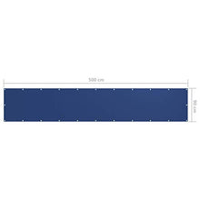 vidaXL Paravento da Balcone Blu 90x500 cm in Tessuto Oxford