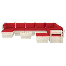 FAMIROSA Set Divani da Giardino su Pallet 11 pz con Cuscini Legno Abete-3690