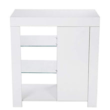 ffu Armadi Moderni con Strisce LED, Credenze, Armadietti, Telecomando (Bianco)