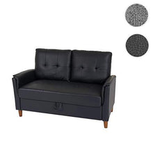 Mendler Divano a 2 posti Relax TV con vano Contenitore HWC-H23 Ecopelle Nero - Arredi Casa