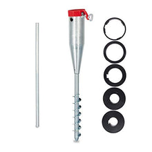 Relaxdays, Argento Picchetto per Ombrellone, Puntale, Avvitamento, Adattatori 25-55 mm, Supporto Parasole, Acciaio