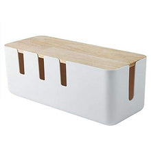 Faviye - Scatola Porta Cavi Rettangolare, con Coperchio in Legno