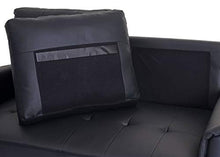 Mendler Divano a 3 posti Relax TV con vano Contenitore HWC-H23 Ecopelle Nero